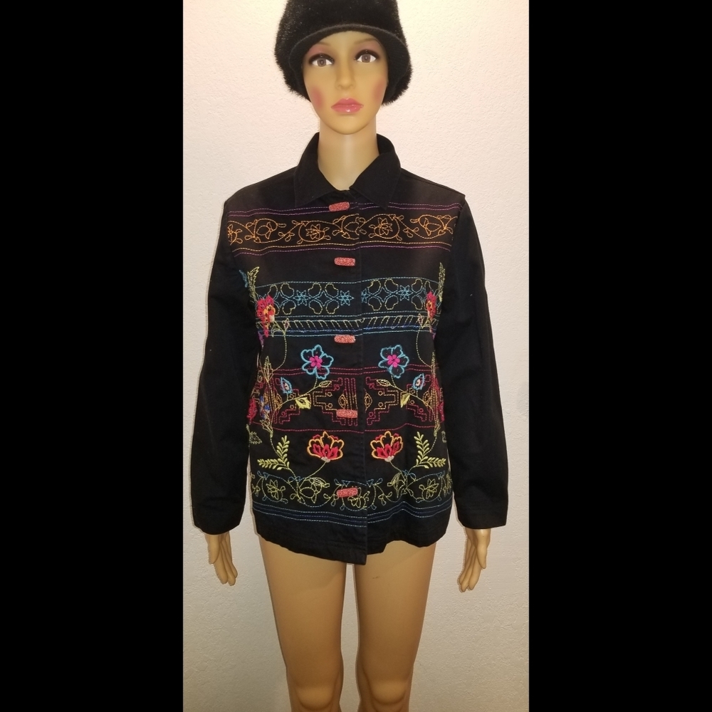 Marsh Landing Colorful & Unique Embroidered Jacket Size Small